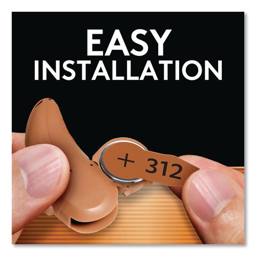 Image of Duracell® DA312B16 Hearing Aid Battery, #312, 16/pack