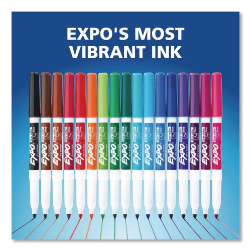 Image of EXPO® 86003A Low-Odor Dry-Erase Marker, Fine Bullet Tip, Blue, Dozen