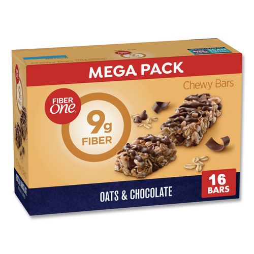 Image of Fiber One® GEM14562 Chewy Bars, Oats and Chocolate, 1.4 oz Bar, 16/Box