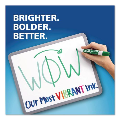 Image of EXPO® 86003A Low-Odor Dry-Erase Marker, Fine Bullet Tip, Blue, Dozen