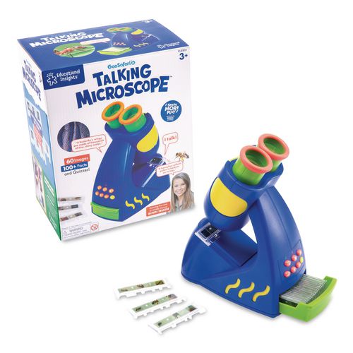 Image of Educational Insights® 8801 GeoSafari Jr. Talking Microscope, Ages 3 and Up, 5x Magnification, Blue