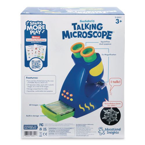 Image of Educational Insights® 8801 GeoSafari Jr. Talking Microscope, Ages 3 and Up, 5x Magnification, Blue