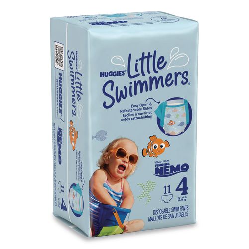 Image of Huggies® 18342 Little Swimmers, Size 4, 24 lbs to 34 lbs, 11/Pack, 8 Packs/Carton