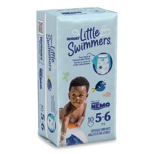Image of Huggies® 18345 Little Swimmers, Size 5-6, 32 lbs and Up, 10/Pack, 8 Packs/Carton