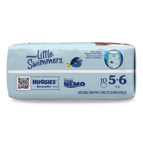 Image of Huggies® 18345 Little Swimmers, Size 5-6, 32 lbs and Up, 10/Pack, 8 Packs/Carton