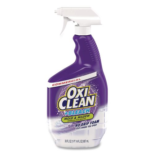 Image of OxiClean 57037-30000 Plus Bleach Mold and Mildew Stain Remover, Citrus Scent, 30 oz Spray Bottle, 8/Carton