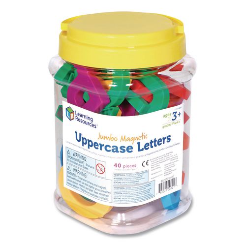 Image of Learning Resources® LER0450 Jumbo Uppercase Magnetic Letters, 2.5" Tall, Assorted Colors, 40 Pieces