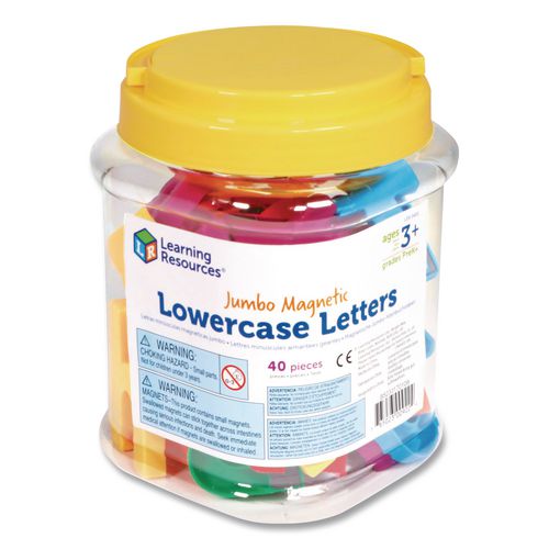 Image of Learning Resources® LER0451 Jumbo Lowercase Magnetic Letters, 1.5" Tall, Assorted Color Characters, 40 Pieces