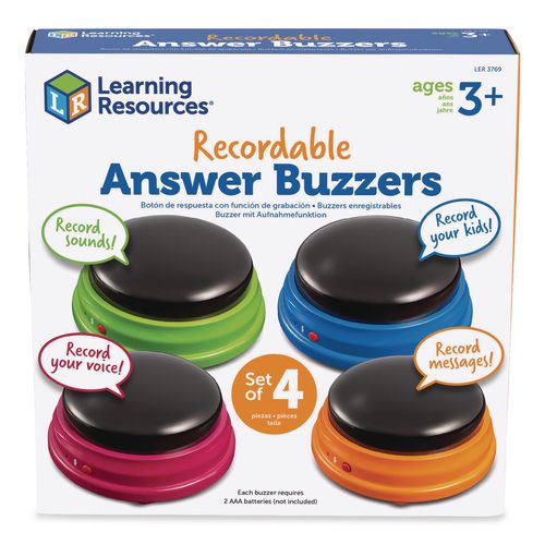 Image of Learning Resources® LER3769 Recordable Answer Buzzers, Ages 3 and Up, 4 Buzzers