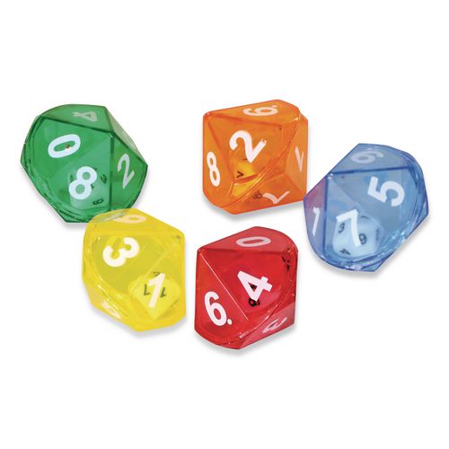 Image of Learning Resources® LER7698 10-Sided Double-Decahedra Dice in Dice, Ages 6 to 10, 72 Dice