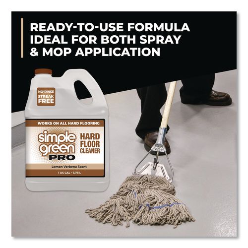 Image of Simple Green® 0510100405128 Pro Hard Floor Cleaner, Lemon Verbena, 1 gal Bottle, 4/Carton