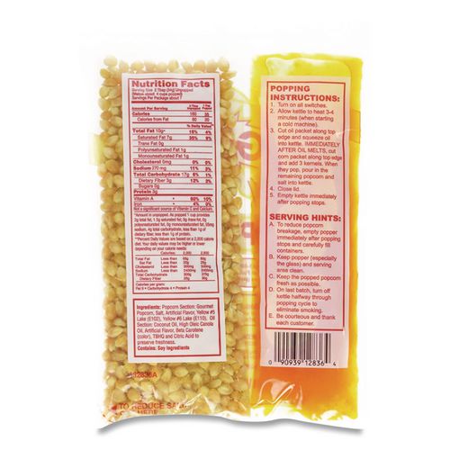 Image of Gold Medal GOM2836 Mega Pop Popcorn, Butter, 8 Oz Bag, 36 Bags/carton