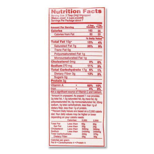 Image of Gold Medal GOM2836 Mega Pop Popcorn, Butter, 8 Oz Bag, 36 Bags/carton