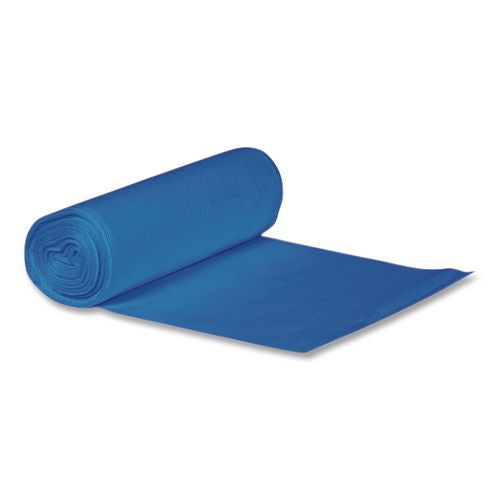 Image of Heritage Z8048YX H05 Healthcare Pre-Printed High-Density Can Liners, Soiled Linen, 45 gal, 18 mic, 40" x 48", Blue, Flat Pack, 200/Carton