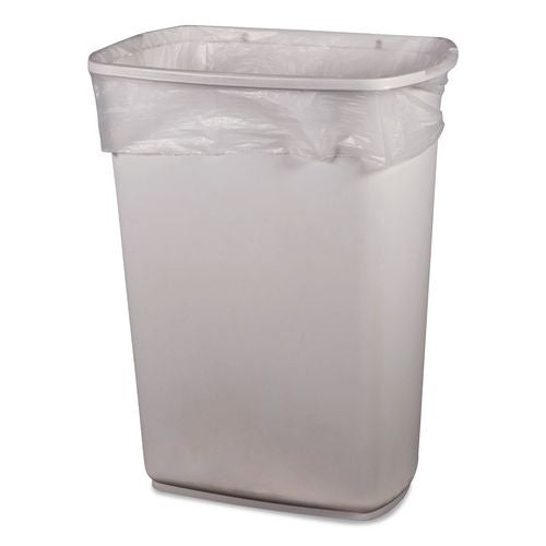 Image of Heritage H6639QC Linear Low-Density Can Liners, 33 gal, 2 mil, 33" x 39", Clear, Flat Pack, 100/Carton