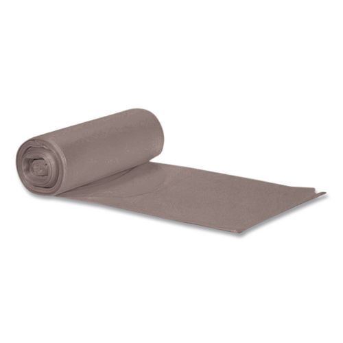 Image of Heritage H8046SG Linear Low-Density Can Liners, 45 gal, 1.1 mil, 40" x 46", Gray, Flat Pack, 125/Carton