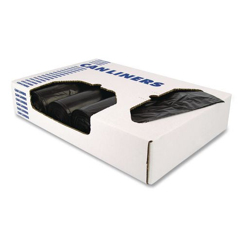 Image of Heritage H7258XK Linear Low-Density Can Liners, 55 gal, 2 mil, 36" x 58", Black, Flat Pack, 100/Carton