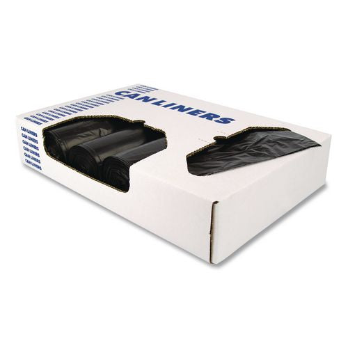 Image of Heritage K1475QK Linear Low-Density Can Liners, 96 gal, 2 mil, 57" x 75", Black, 50/Carton