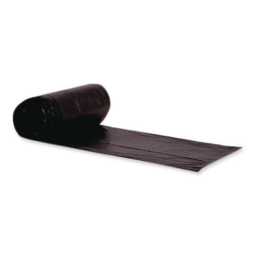 Image of Heritage Linear Low-Density Can Liners, 45 gal, 1.5 mil, 40" x 46", Black, Flat Pack, 125/Carton