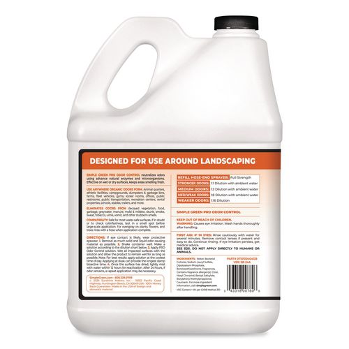 Image of Simple Green® 0710100404128 Pro Odor Control, Lemongrass Eucalyptus, 1 gal Bottle, 4/Carton