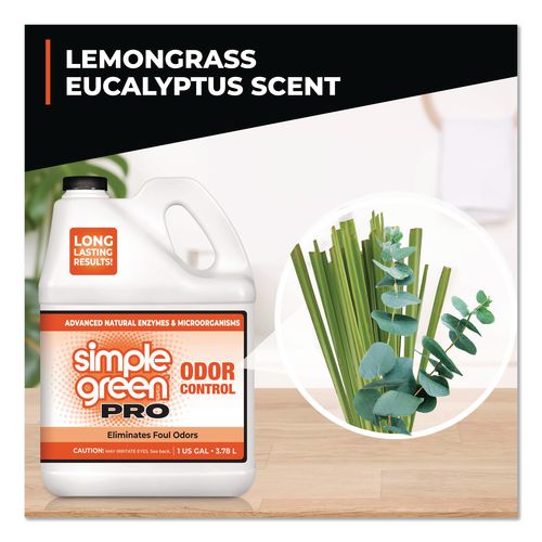 Image of Simple Green® 0710100404128 Pro Odor Control, Lemongrass Eucalyptus, 1 gal Bottle, 4/Carton