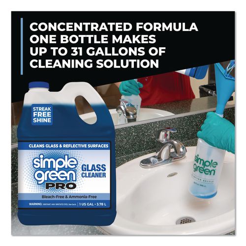 Image of Simple Green® 1110100401128 Pro Glass Cleaner, 1 gal Bottle, 4/Carton
