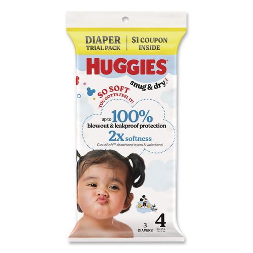 Image of Huggies® 57030 Snug and Dry, Size 4, 22 lbs to 37 lbs, Disney Design, 3 Diapers/Pack, 30 Packs/Carton