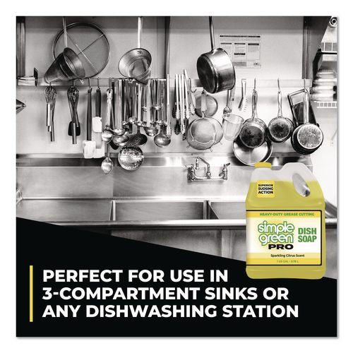 Image of Simple Green® 4110100401128 Pro Dish Soap, Sparkling Citrus Scent, 1 gal Bottle, 4/Carton