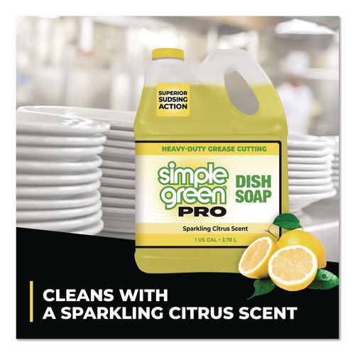 Image of Simple Green® 4110100401128 Pro Dish Soap, Sparkling Citrus Scent, 1 gal Bottle, 4/Carton