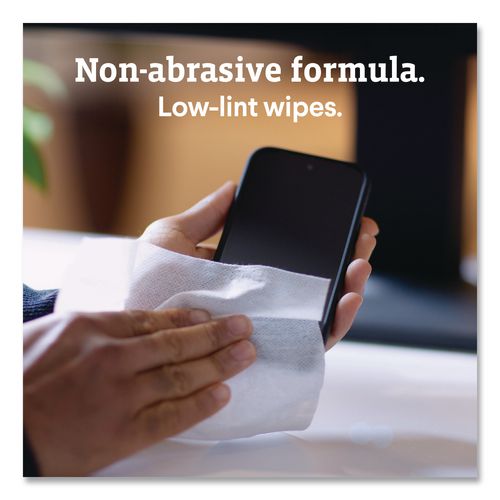 Image of Clorox® 60724 CloroxPro ScreenPlus Screen Sanitizing Wipes, 6 x 8, Citrus Blend, White, 75/Canister, 6 Canisters/Carton