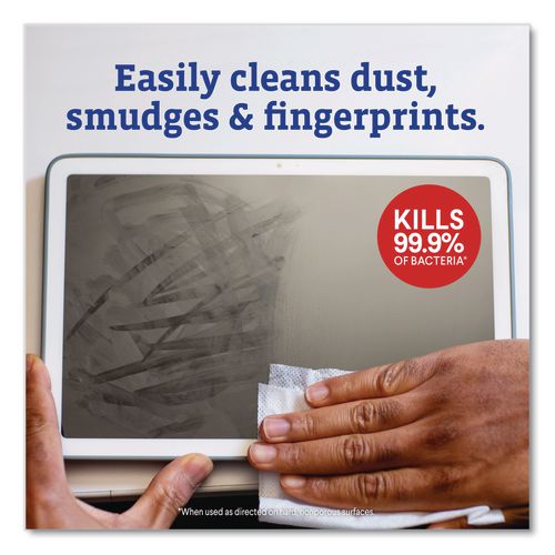 Image of Clorox® 60724 CloroxPro ScreenPlus Screen Sanitizing Wipes, 6 x 8, Citrus Blend, White, 75/Canister, 6 Canisters/Carton