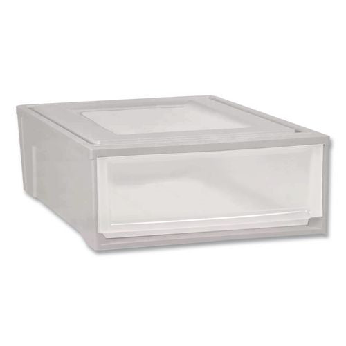 Image of IRIS 170441 Stackable Storage Drawer, 5.5 Gal, 15.7" X 19.7" X 6.5", Gray/translucent Frost