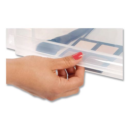 Image of IRIS 170441 Stackable Storage Drawer, 5.5 Gal, 15.7" X 19.7" X 6.5", Gray/translucent Frost