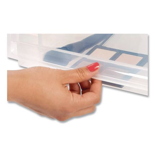 Image of IRIS 170473 Stackable Storage Drawer, 7.75 Gal, 15.75" X 19.62" X 9", Gray/translucent Frost