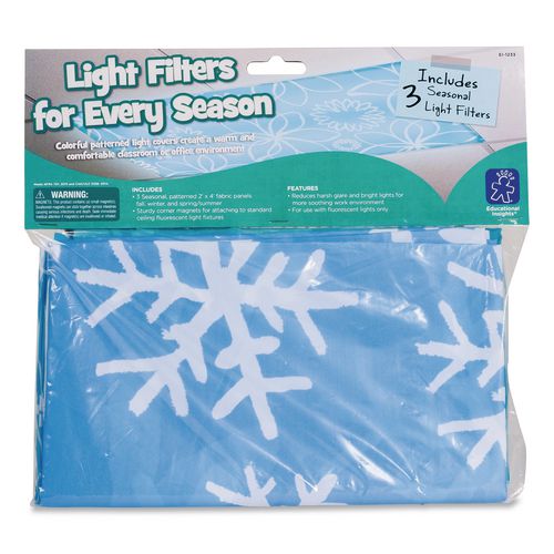 Image of Educational Insights® 1233 Fluorescent Light Filter Covers, Rectangular, Seasonal Designs, Blue, 3 Covers