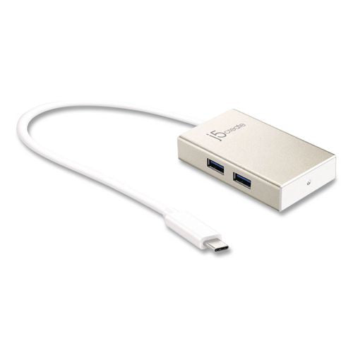 Image of j5create® JCH343US USB-C Hub, 4 Ports, Silver
