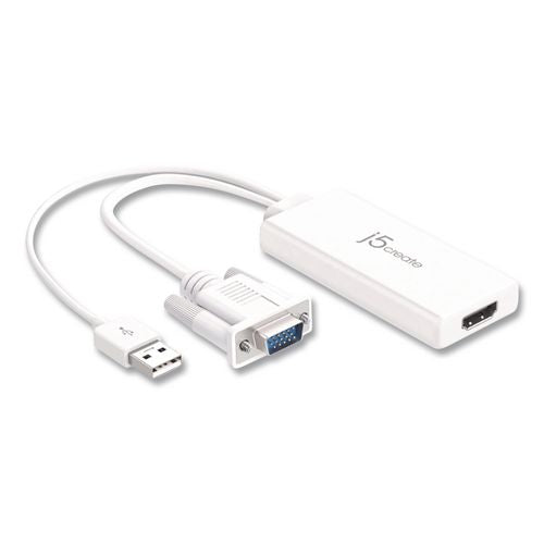 Image of j5create® JDA214 VGA to HDMI Video Audio Adapter, White