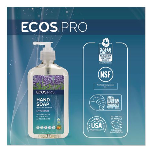 Image of ECOS® PRO PL9665/6 Liquid Hand Soap, Lavender Scent, 17 oz