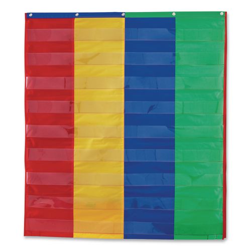 Image of Learning Resources® LER2382 Two- and Four-Column Double-Sided Pocket Chart, 9 Pockets/Chart, 30 x 38, Blue/Green/Red/Yellow