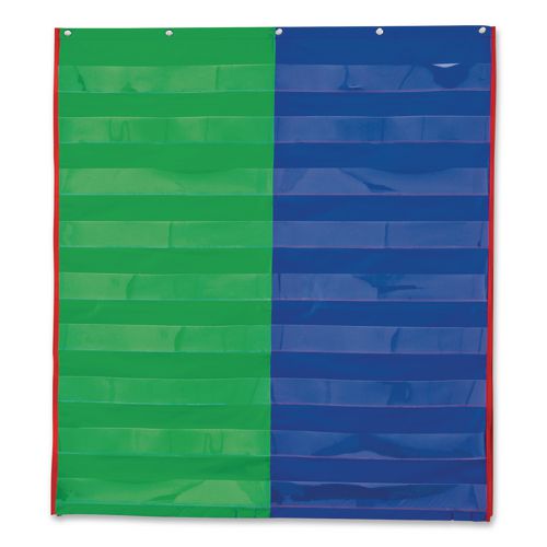 Image of Learning Resources® LER2382 Two- and Four-Column Double-Sided Pocket Chart, 9 Pockets/Chart, 30 x 38, Blue/Green/Red/Yellow