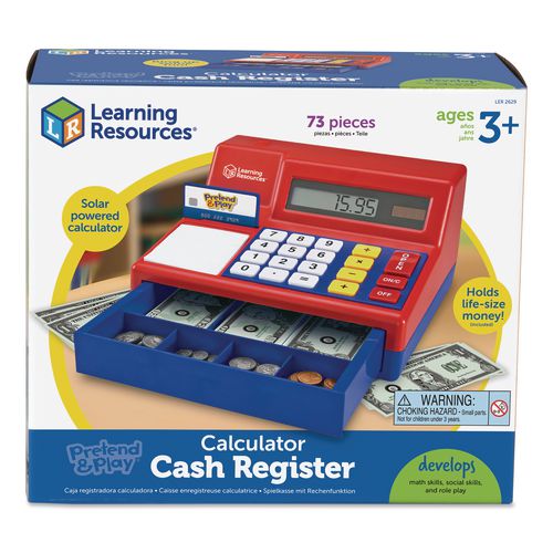 Image of Learning Resources® LER2629 Pretend and Play Calculator Cash Register, Grades Pre-K to 2, 73 Pieces