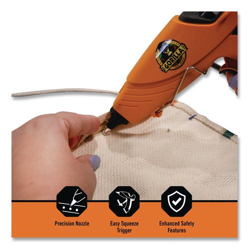 Image of Gorilla® 100424 Dual Temp Hot Glue Gun, Orange/Black