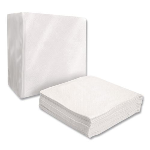 Image of Boardwalk® BWK1616NAPW Dinner Napkins, 1-Ply, 16" x 16", White, 250/Pack, 12 Packs/Carton