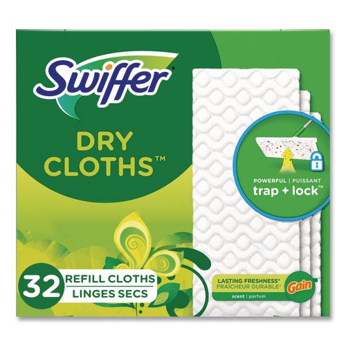 Image of Swiffer® 80374620 Dry Refill Cloths. 8 x 10.4, White, 32 Box, 4 Boxes/Carton