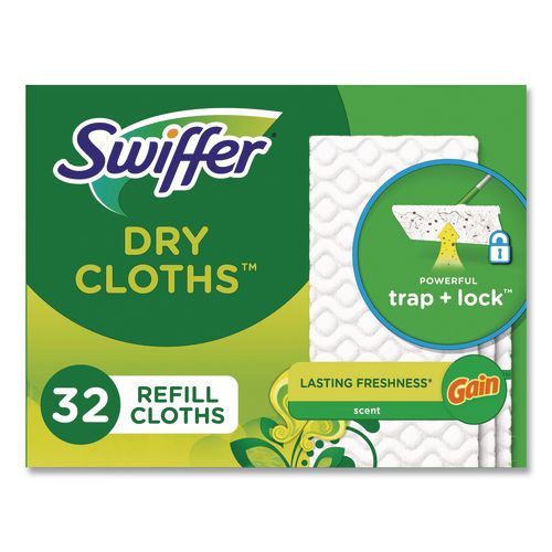 Image of Swiffer® 80374620 Dry Refill Cloths. 8 x 10.4, White, 32 Box, 4 Boxes/Carton
