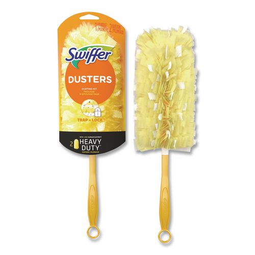 Image of Swiffer® PGC08109 Heavy Duty Dusters Starter Kit, 6" Handle With Two Disposable Dusters, 4 Kits/carton