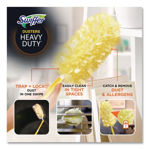 Image of Swiffer® PGC08109 Heavy Duty Dusters Starter Kit, 6" Handle With Two Disposable Dusters, 4 Kits/carton