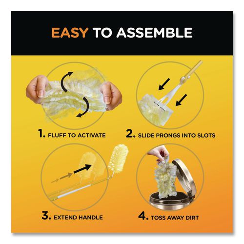 Image of Swiffer® PGC08109 Heavy Duty Dusters Starter Kit, 6" Handle With Two Disposable Dusters, 4 Kits/carton