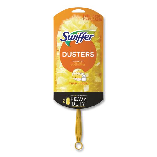 Image of Swiffer® PGC08109 Heavy Duty Dusters Starter Kit, 6" Handle With Two Disposable Dusters, 4 Kits/carton