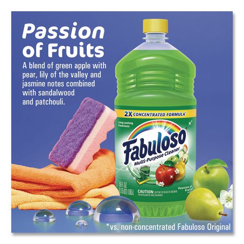 Image of Fabuloso® 153043 Multi-Use Cleaner, Passion Fruit Scent, 56 Oz, Bottle, 6/carton